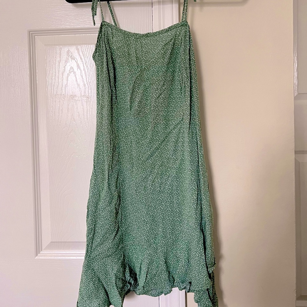 sage green floral dress